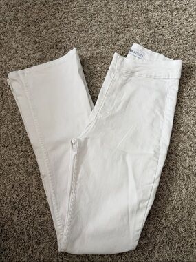Zara White Wide Leg High rise Strechy denim Jeans Size 4